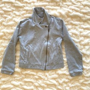 Moto style sweater jacket